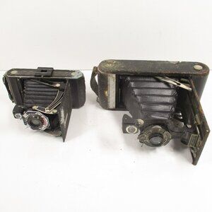 2 Kodak Cameras No. 1-A Autographic Kodak Junior & Kodak Six-20 Folding Camera